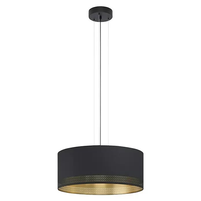 Eglo Esteperra Lámpara colgante redonda 3 portalámparas - 120 W, Ø x Al: 53 x 110 cm, Negro, Negro, E27 - Vista frontal