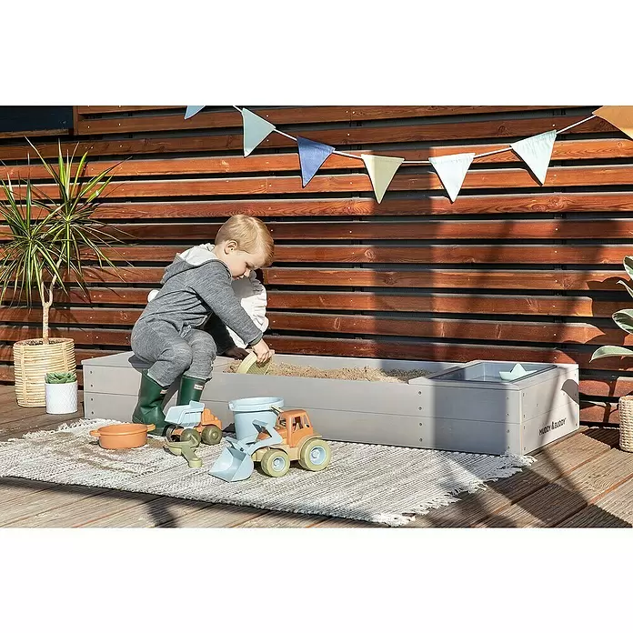 Muddy Buddy Sandkasten Space Saver - 150 x 45 x 20 cm, Holz - Anwendungsbeispiel