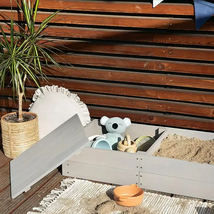 Muddy Buddy Sandkasten Space Saver - 150 x 45 x 20 cm, Holz - Stimmungsaufnahme