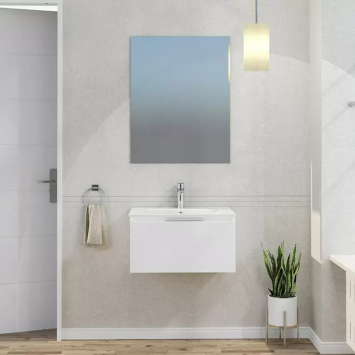 Mueble de lavabo Plano - L x An x Al: 46 x 60 x 32 cm, Blanco - Foto ambiente