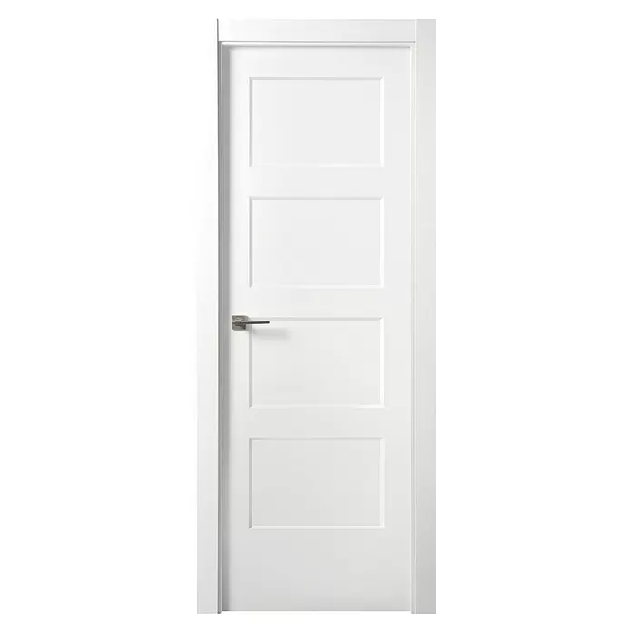 Solid Elements Puerta interior Bonn - 72,5 x 203 cm, Apertura según normativa: Derecha, Blanco lacado, Macizo, Ciega - Vista frontal