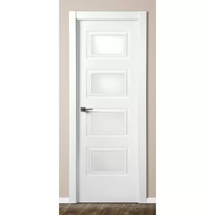 Solid Elements Puerta acristalada Bonn - 62,5 x 203 cm, Apertura según normativa: Derecha, Blanco lacado, Macizo, Vidriera - Foto ambiente