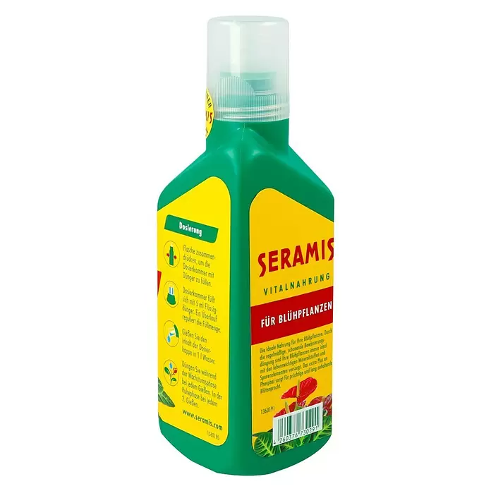 Seramis Flüssigdünger - 500 ml, Geeignet für: Blühpflanzen - Diagonale Ansicht
