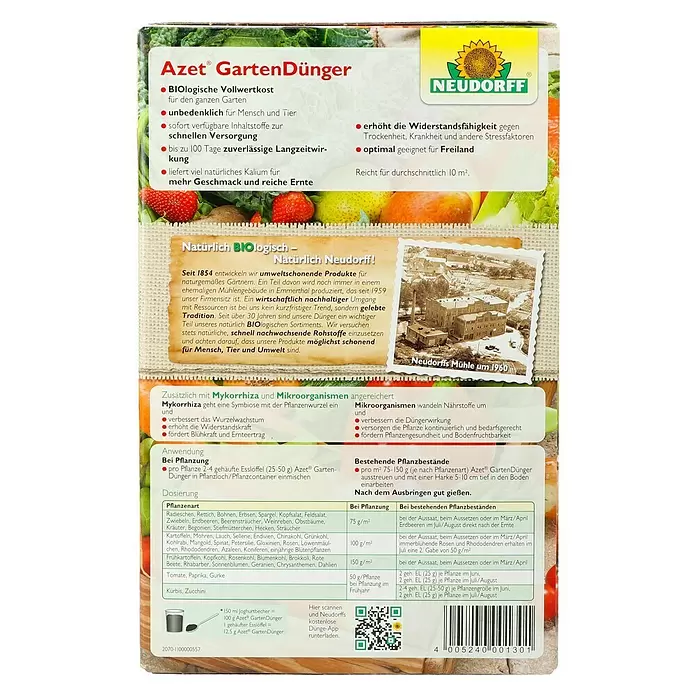 Neudorff Fertofit Gartendünger - 1 kg - Rückansicht