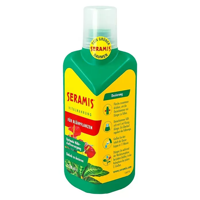 Seramis Flüssigdünger - 500 ml, Geeignet für: Blühpflanzen - Diagonale Ansicht