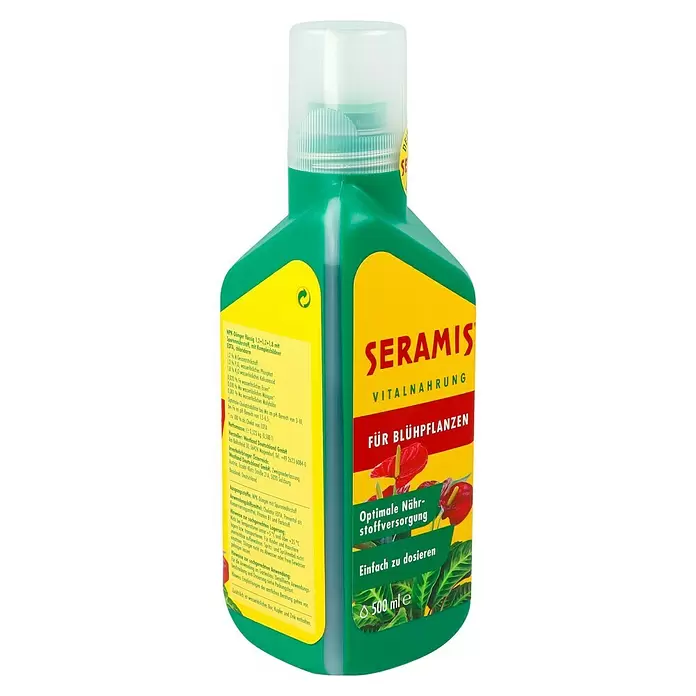 Seramis Flüssigdünger - 500 ml, Geeignet für: Blühpflanzen - Diagonale Ansicht