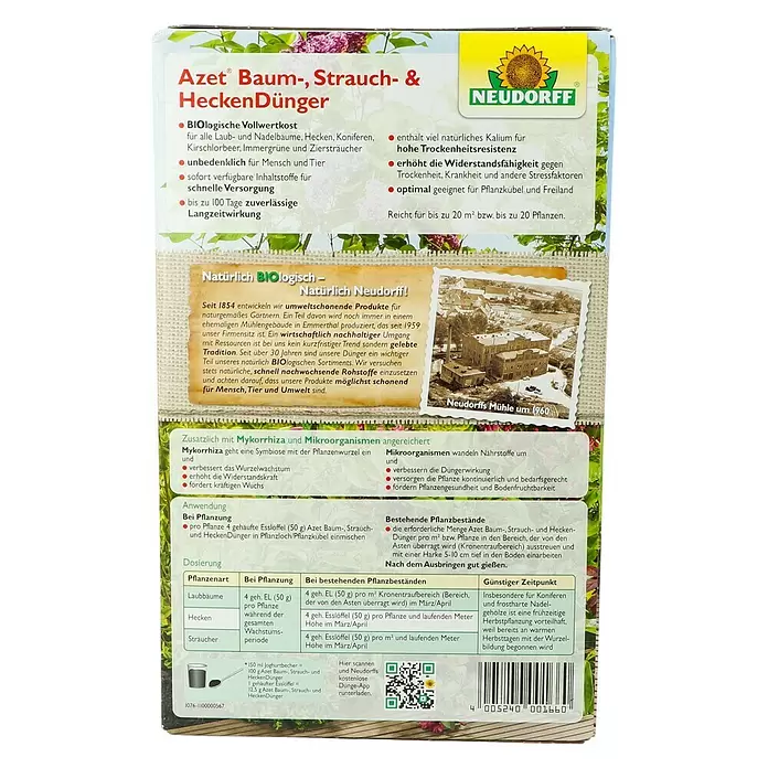 Neudorff Azet Strauch- & Heckendünger - 1 kg - Rückansicht