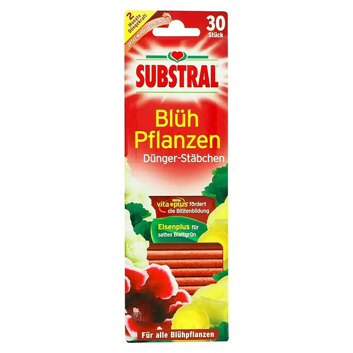 Substral Blühpflanzen-Düngestäbchen - 30 Stk., Inhalt ausreichend für ca.: 30 Pflanzen - Vorderansicht