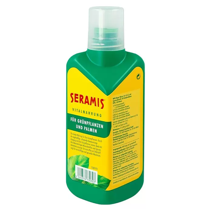 Seramis Flüssigdünger - 500 ml, Geeignet für: Grünpflanzen - Diagonale Ansicht