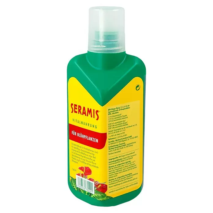 Seramis Flüssigdünger - 500 ml, Geeignet für: Blühpflanzen - Diagonale Ansicht