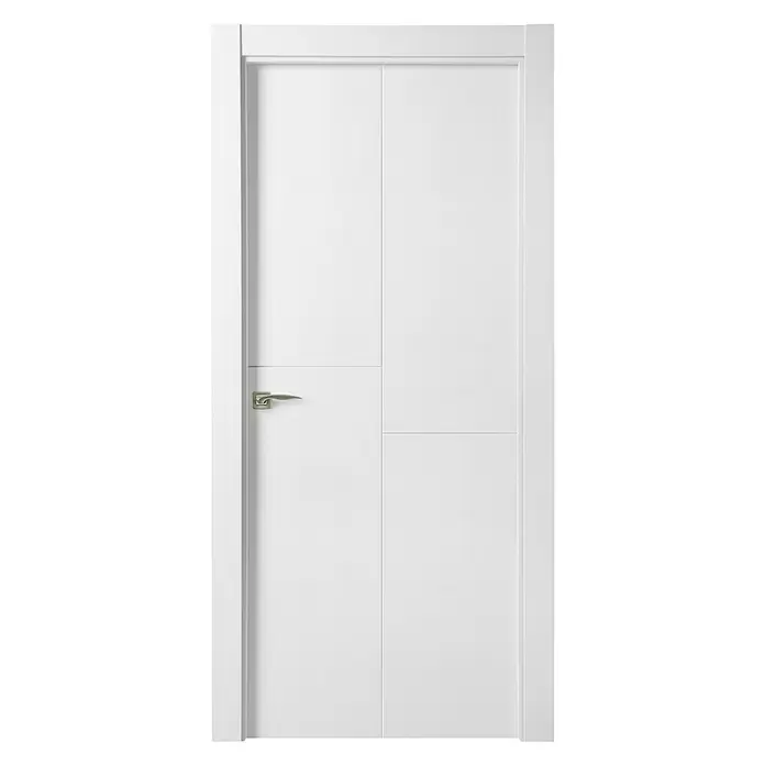 Puerta interior Frankfurt - 62,5 x 203 cm, Derecha, Blanco lacado, Macizo - Vista frontal