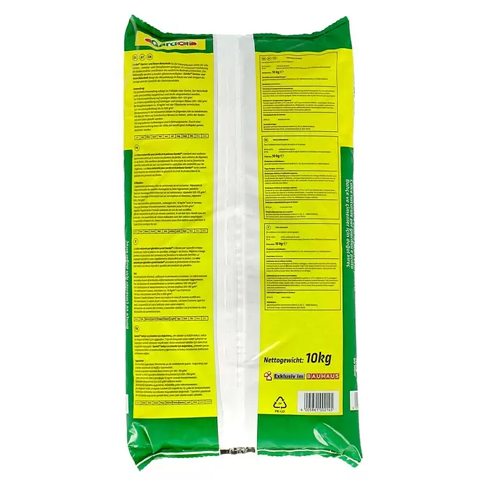 Gardol Garten- & Rasenkalk - 10 kg, Inhalt ausreichend für ca.: 100 m² - Rückansicht