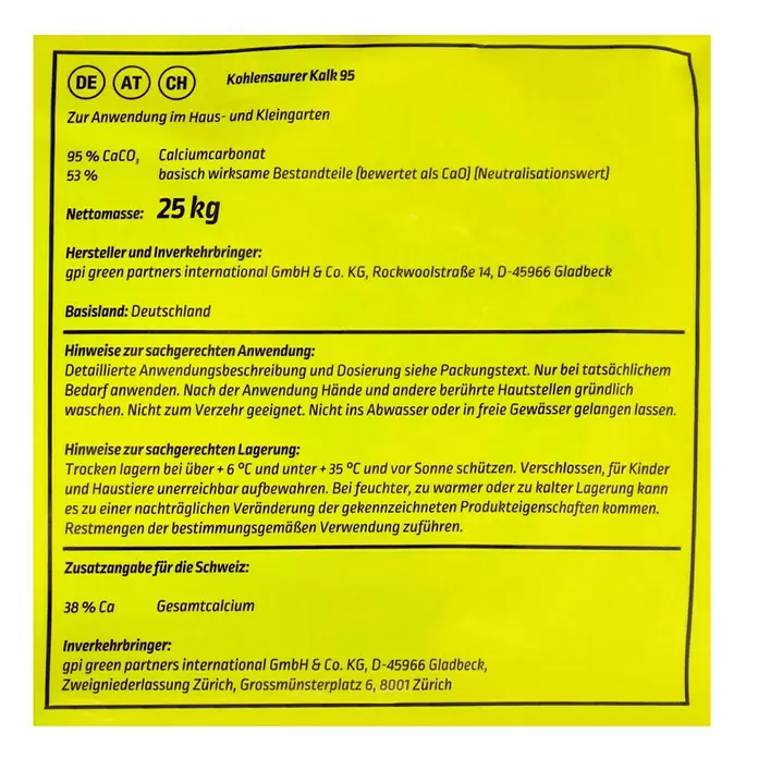 Gardol Garten- & Rasenkalk - 25 kg, Inhalt ausreichend für ca.: 250 m² - Detailaufnahme