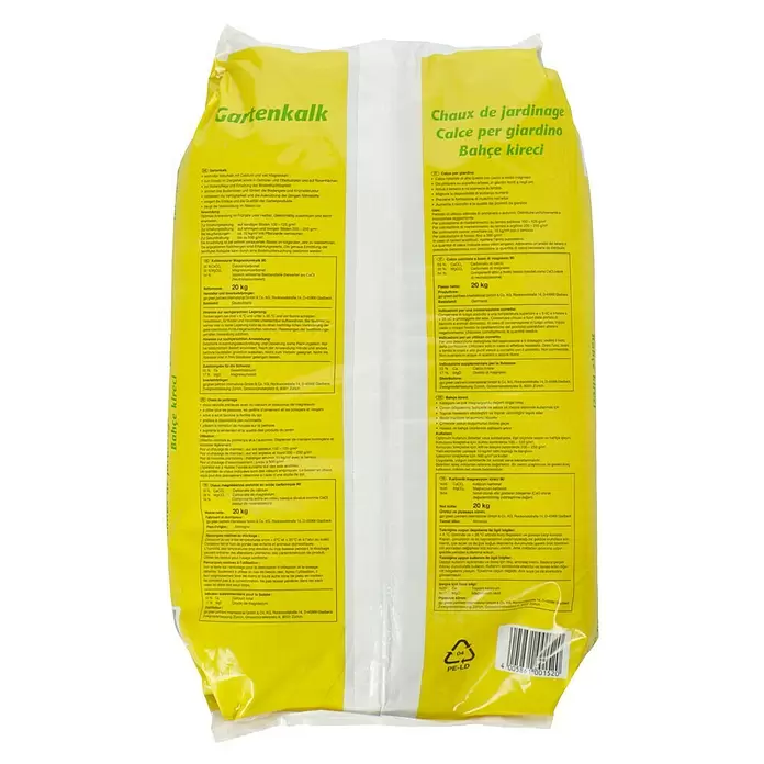 Gartenkalk - 20 kg, Inhalt ausreichend für ca.: 200 m² - Rückansicht