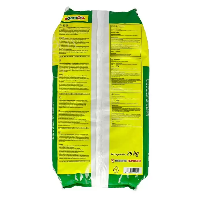 Gardol Garten- & Rasenkalk - 25 kg, Inhalt ausreichend für ca.: 250 m² - Rückansicht