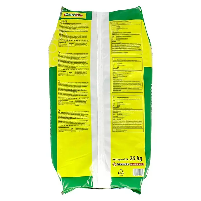 Gardol Rasendünger Kompakt - 20 kg, Inhalt ausreichend für ca.: 400 m² - Rückansicht