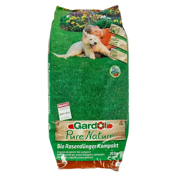 Gardol Pure Nature Bio-Rasendünger Kompakt - 20 kg, Inhalt ausreichend für ca.: 330 m² - Vorderansicht
