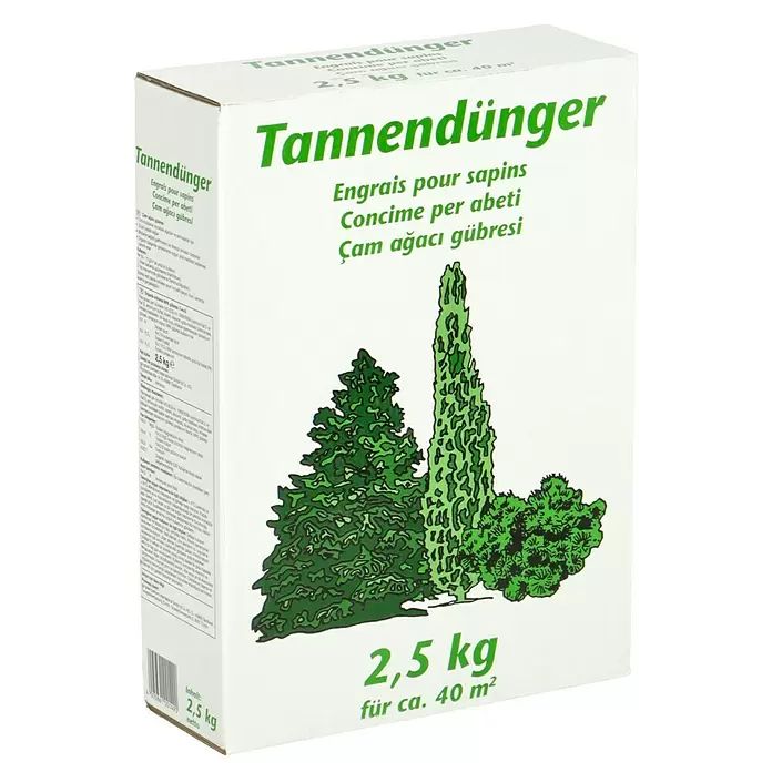 Tannendünger - 2,5 kg, Inhalt ausreichend für ca.: 40 m² - Diagonale Ansicht