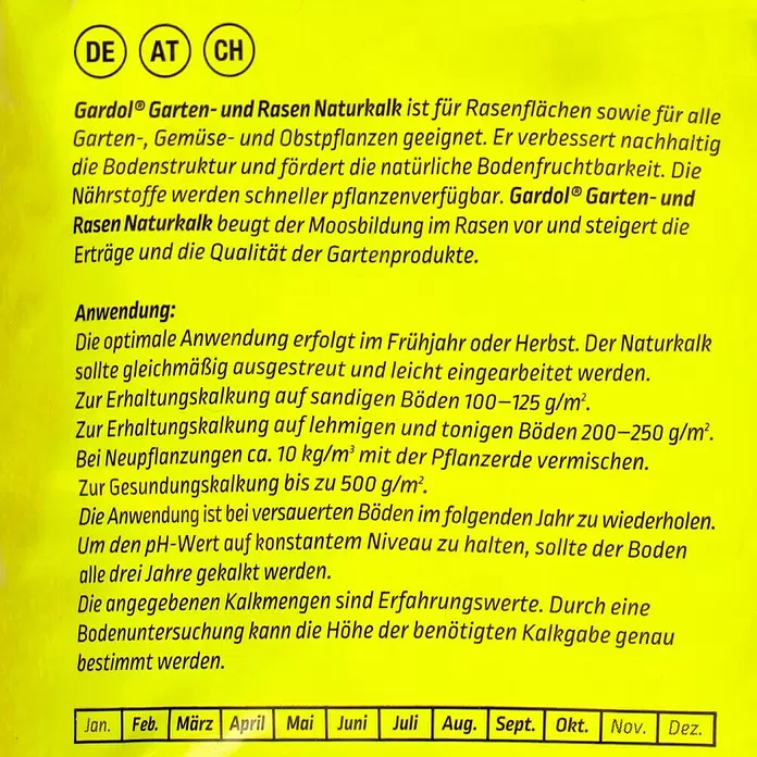 Gardol Garten- & Rasenkalk - 10 kg, Inhalt ausreichend für ca.: 100 m² - Detailaufnahme