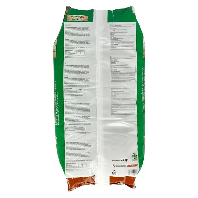 Gardol Pure Nature Bio-Rasendünger Kompakt - 20 kg, Inhalt ausreichend für ca.: 330 m² - Rückansicht