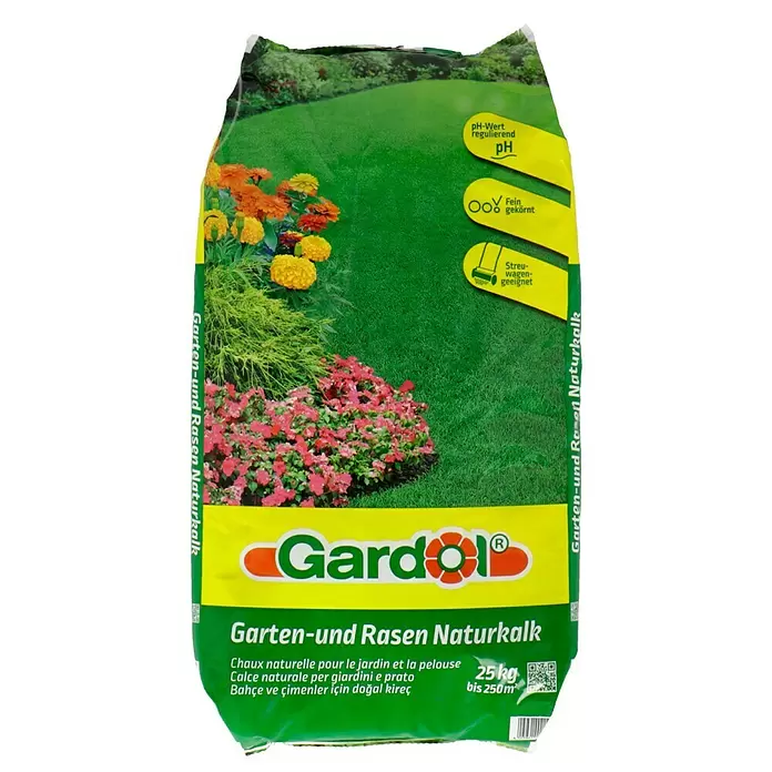 Gardol Garten- & Rasenkalk - 25 kg, Inhalt ausreichend für ca.: 250 m² - Vorderansicht