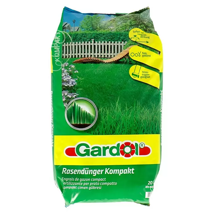 Gardol Rasendünger Kompakt - 20 kg, Inhalt ausreichend für ca.: 400 m² - Vorderansicht