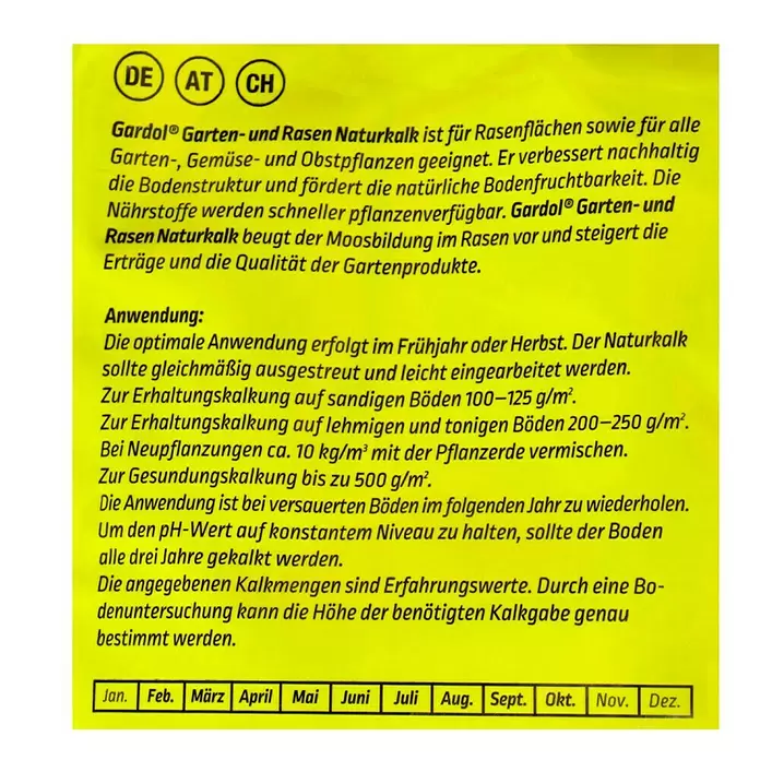 Gardol Garten- & Rasenkalk - 25 kg, Inhalt ausreichend für ca.: 250 m² - Detailaufnahme