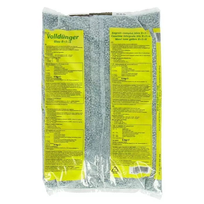 Blaudünger - 5 kg, Inhalt ausreichend für ca.: 75 m² - Rückansicht