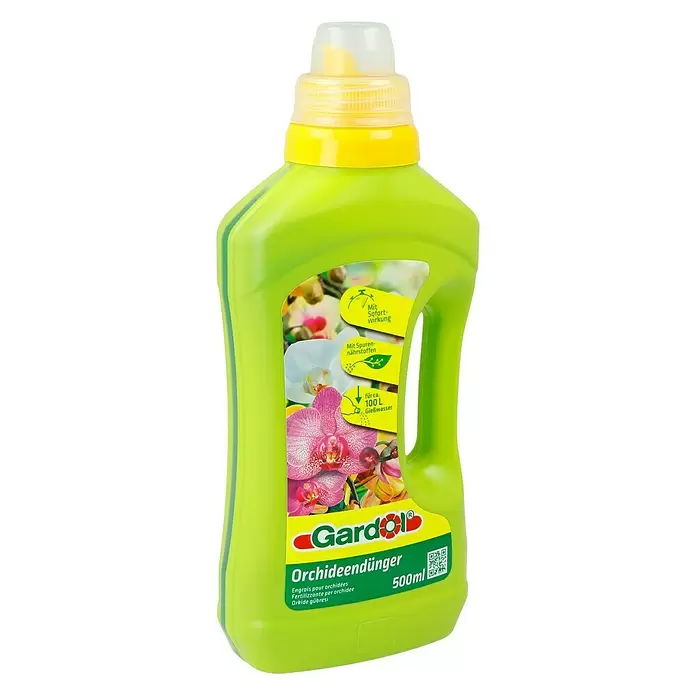 Gardol Orchideendünger - 500 ml, Inhalt ausreichend für ca.: 100 l Gießwasser - Diagonale Ansicht