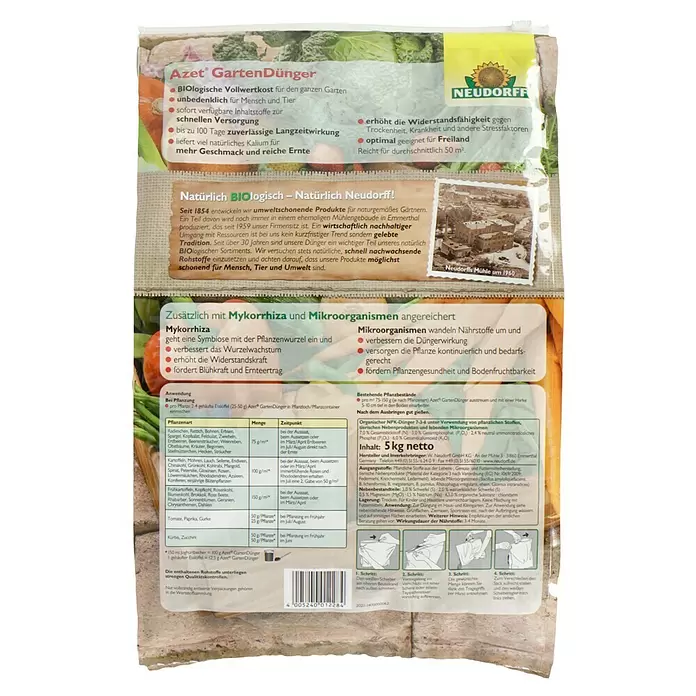 Neudorff Fertofit Gartendünger - 5 kg - Rückansicht