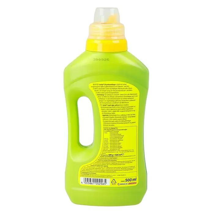 Gardol Olivenbaumdünger - 500 ml, Inhalt ausreichend für ca.: 75 l Gießwasser - Rückansicht
