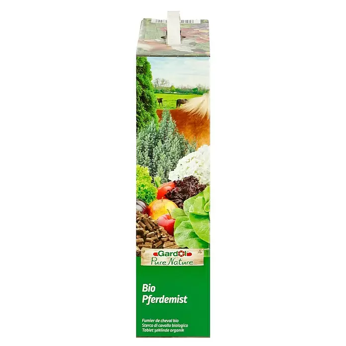 Gardol Pure Nature Bio-Pferdedung - 4 kg, Inhalt ausreichend für ca.: 30 m² - Linke Seitenansicht