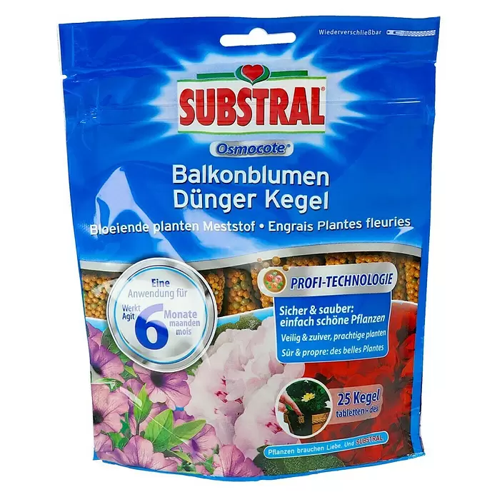 Substral Osmocote Čepići za gnojenje balkonskih biljaka - 25 Kom., Sadržaj je dovoljan za: 25 biljaka - Pogled sprijeda