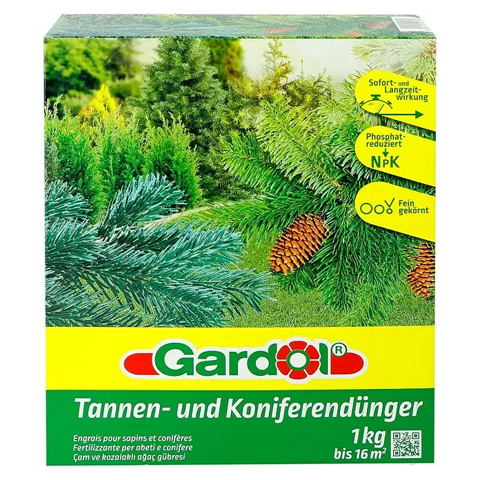 Gardol Tannen- & Koniferendünger - 1 kg, Inhalt ausreichend für ca.: 16 m² - Vorderansicht