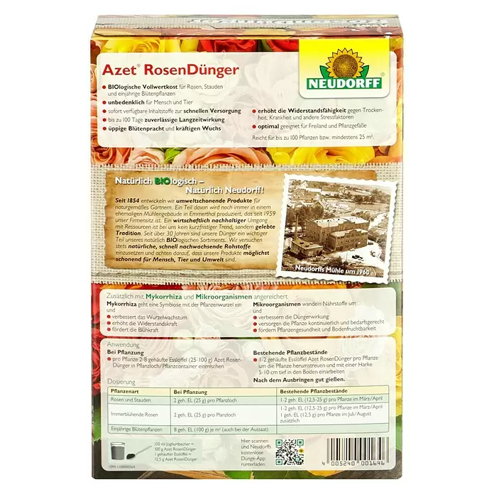 Neudorff Azet Rosendünger - 2,5 kg - Rückansicht