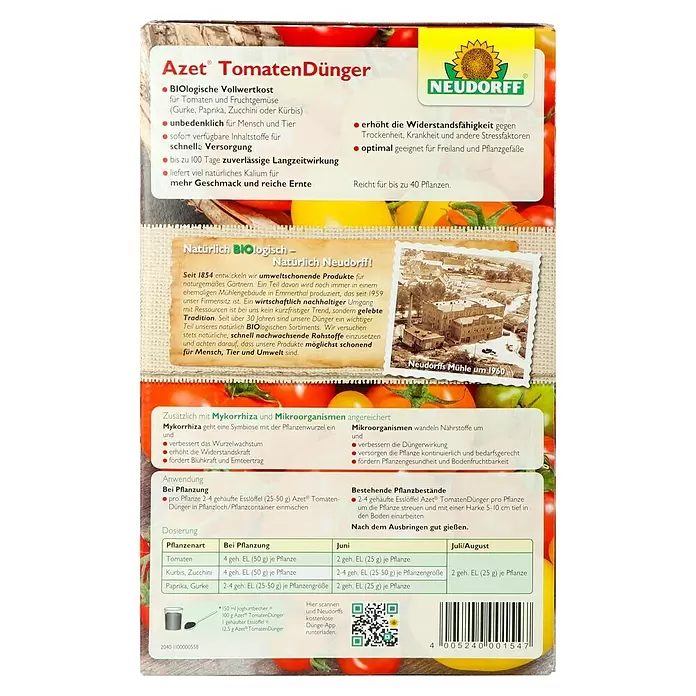 Neudorff Azet Tomatendünger - 1 kg - Rückansicht