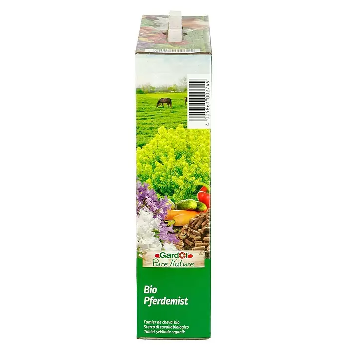 Gardol Pure Nature Bio-Pferdedung - 4 kg, Inhalt ausreichend für ca.: 30 m² - Rechte Seitenansicht