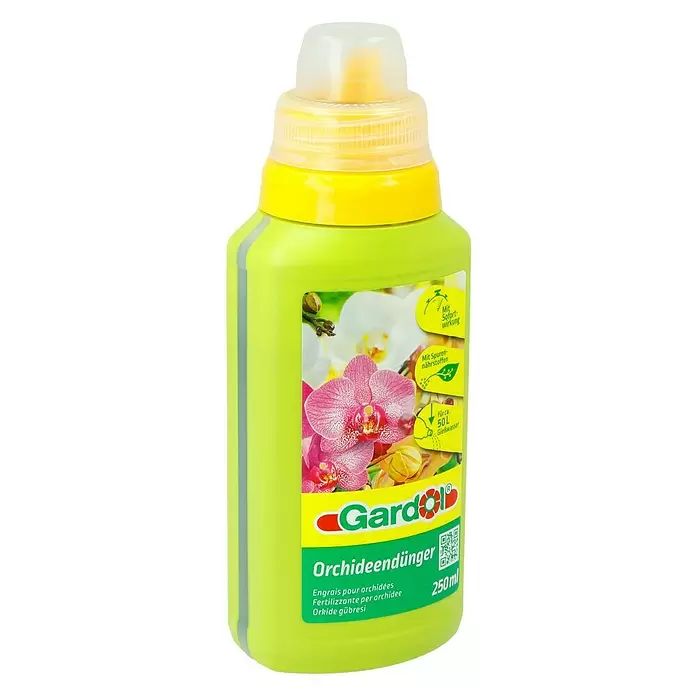 Gardol Orchideendünger - 250 ml, Inhalt ausreichend für ca.: 50 l Gießwasser - Diagonale Ansicht