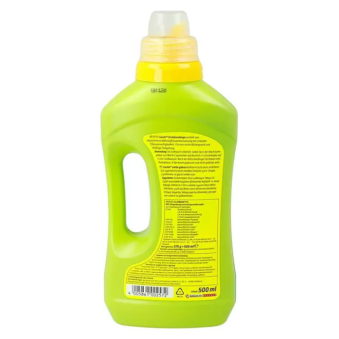 Gardol Orchideendünger - 500 ml, Inhalt ausreichend für ca.: 100 l Gießwasser - Rückansicht