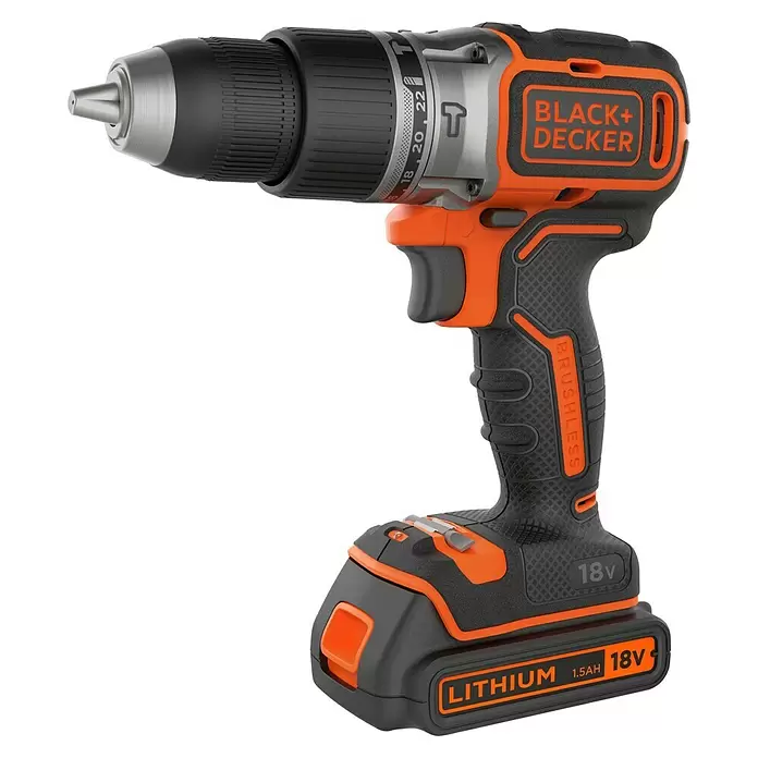 Black+Decker Akku-Schlagschrauber BL188KB-QW - 18 V, 2 Akkus, 1,5 Ah, Leerlaufdrehzahl: 0 U/min - 1.650 U/min - Linke Seitenansicht