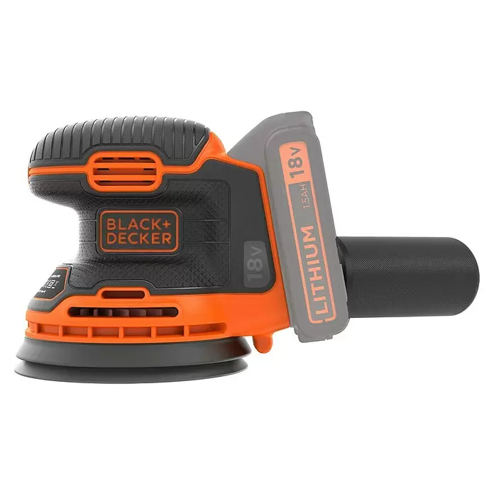 Black+Decker Akku-Exzenterschleifer BDCROS18N-XJ - 125 mm - Linke Seitenansicht