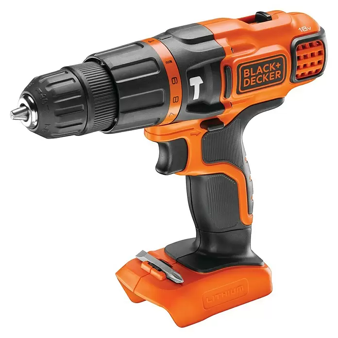 Black+Decker Akku-Schlagbohrschrauber BDCH188N-XJ - 18 V, Leerlaufdrehzahl: 0 U/min - 1.350 U/min - Diagonale Ansicht