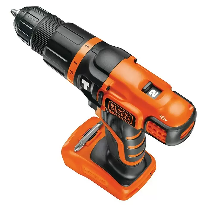 Black+Decker Akku-Schlagbohrschrauber BDCH188N-XJ - 18 V, Leerlaufdrehzahl: 0 U/min - 1.350 U/min - Ansicht von oben