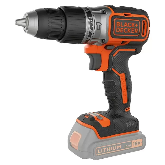 Black+Decker Akku-Schlagschrauber BL188N-XJ - 18 V, Ohne Akku, Leerlaufdrehzahl: 0 U/min - 1.650 U/min - Diagonale Ansicht