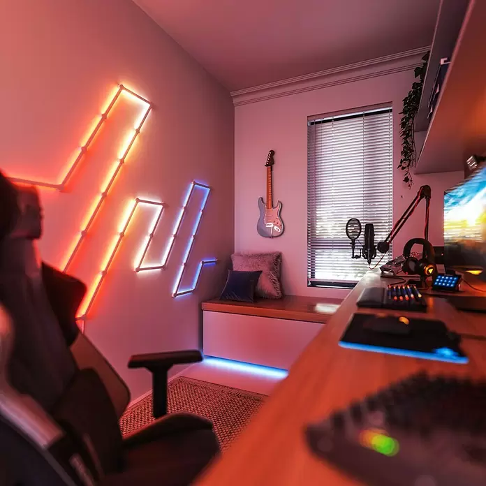 Nanoleaf LED-Lichtleiste Lines Erweiterung 3er - 2 W, Weiß, Länge: 27,85 cm, RGBW - Stimmungsaufnahme