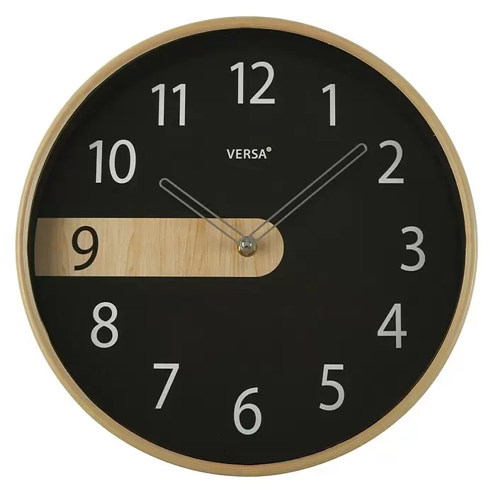 Reloj de pared redondo Cocina - Negro, Diámetro: 30,5 cm - Vista frontal