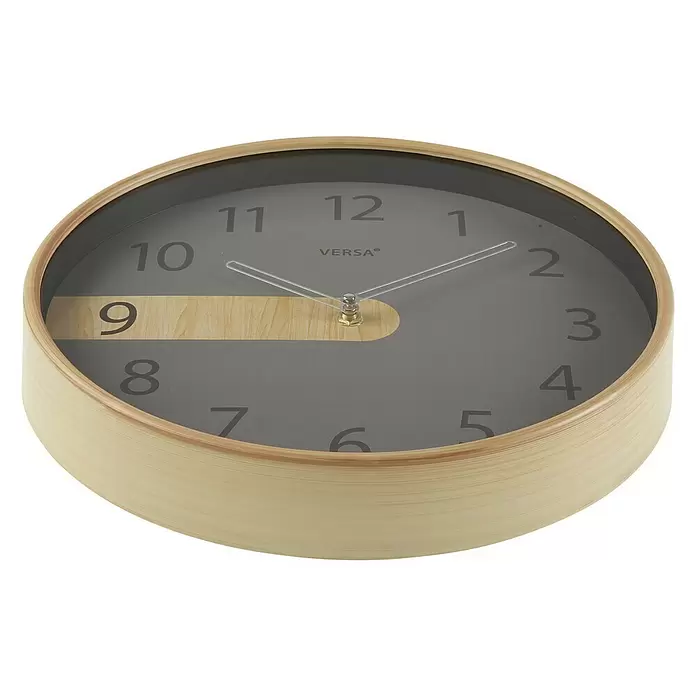 Reloj de pared redondo Cocina - Gris oscuro, Diámetro: 30,5 cm - Vista angular