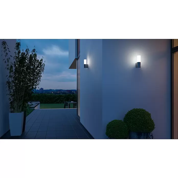Steinel LED-Außenwandleuchte L 605 anthrazit - 11,3 W, 13,1 x 7,8 x 26 cm, Anthrazit, IP44 - Stimmungsaufnahme