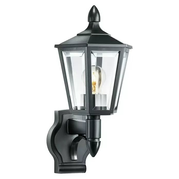Steinel Außenwandleuchte L 15 schwarz - 60 W, 24,3 x 18,8 x 40,4 cm, Weiß, IP44 - Diagonale Ansicht