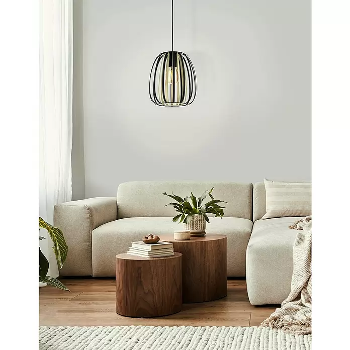Eglo Pendelleuchte rund ENCINITOS - 40 W, Ø x H: 255 mm x 110 cm, Schwarz/Gold, E27 - Stimmungsaufnahme